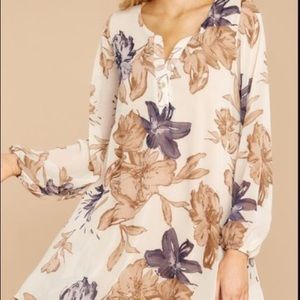 Women’s chic White floral Tunic dress
